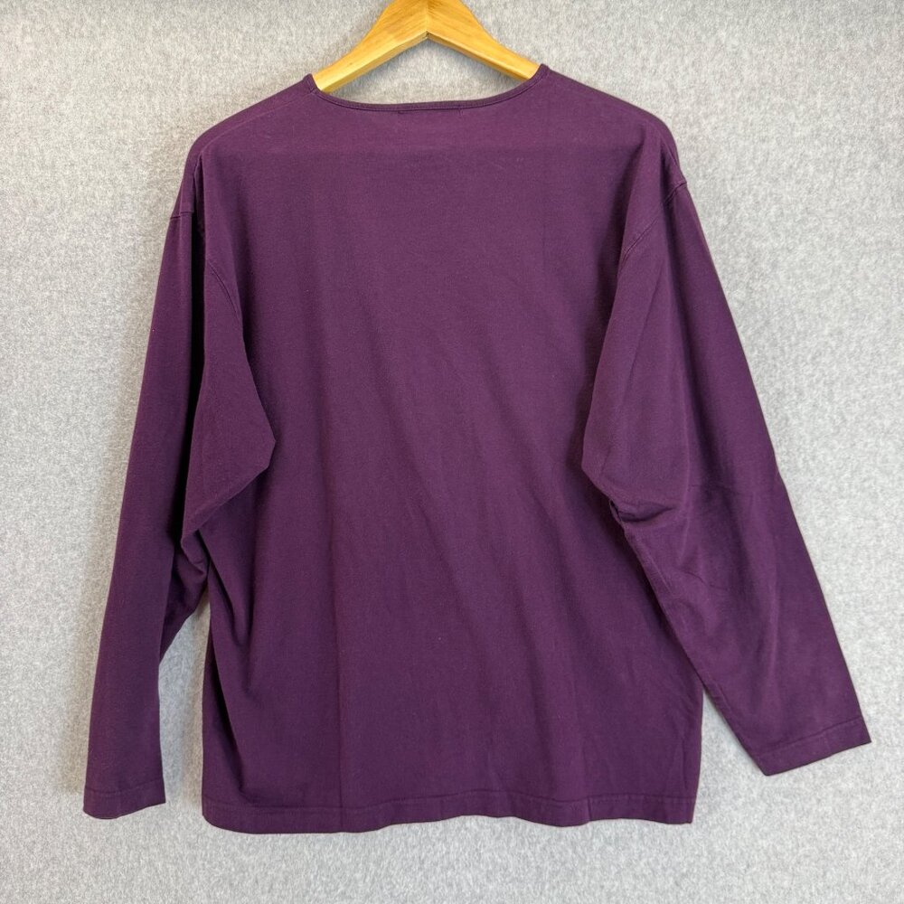 Eddie Bauer Womens Purple Cotton Long Sleeve Crewneck Shirt Basic Top Size Large - Picture 6 of 10